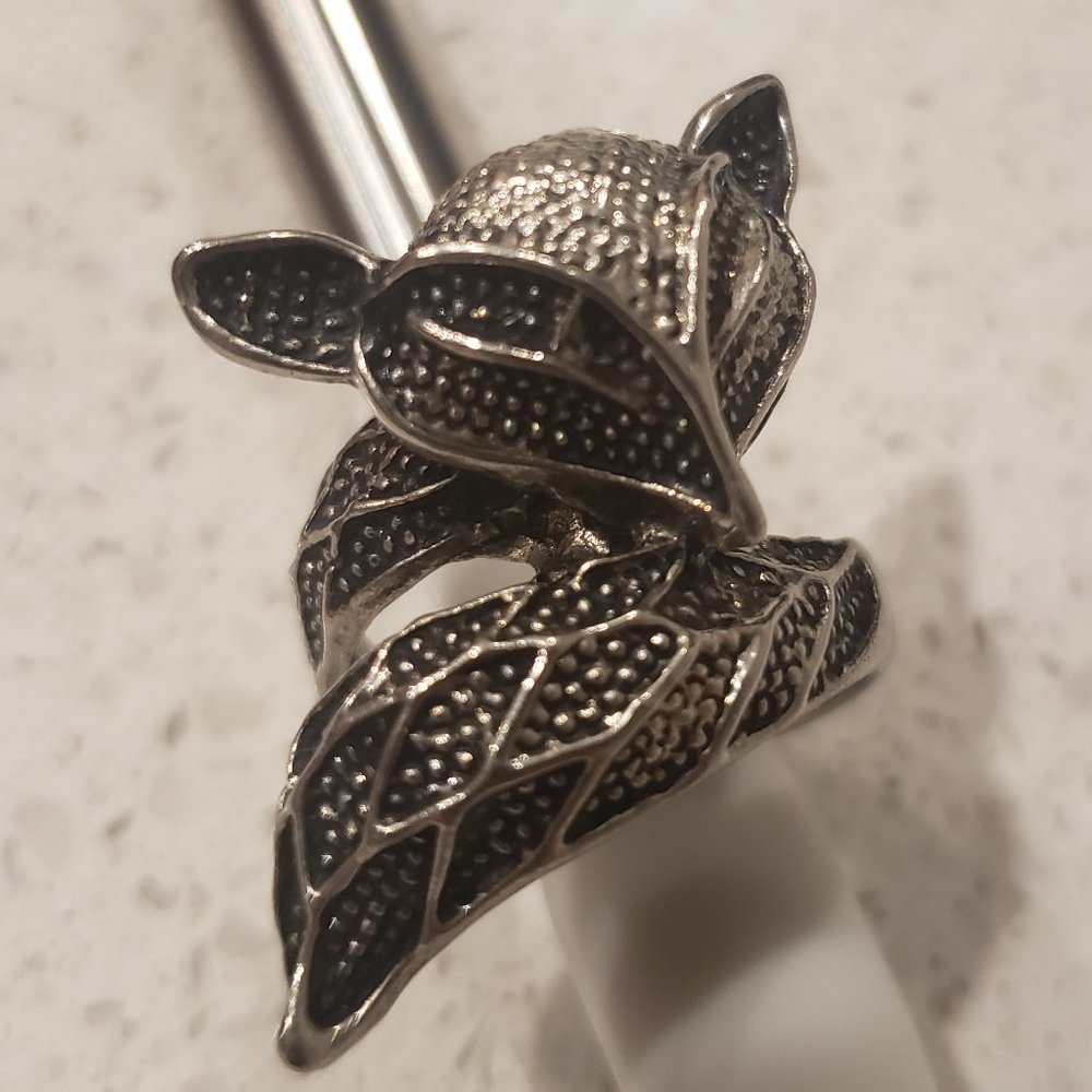 925 Sterling silver FOX ring size 10